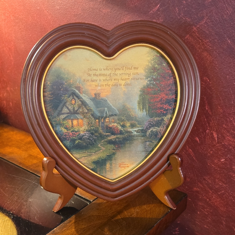 Thomas Kinkade's "My Heart Returns Home" Heart-shaped Framed Canvas Print
